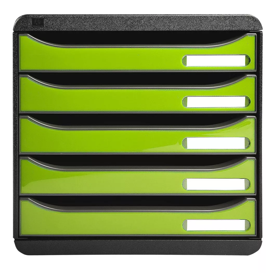 Module de classement Exacompta Big Box Plus 5 tiroirs vert glossy