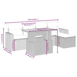 VidaXL Ensemble de canapés de jardin rotin synthétique  