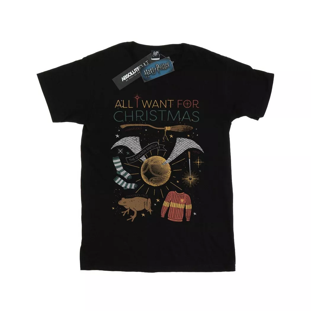 Harry Potter - All I Want For TShirt, für Damen, Schwarz, Größe S