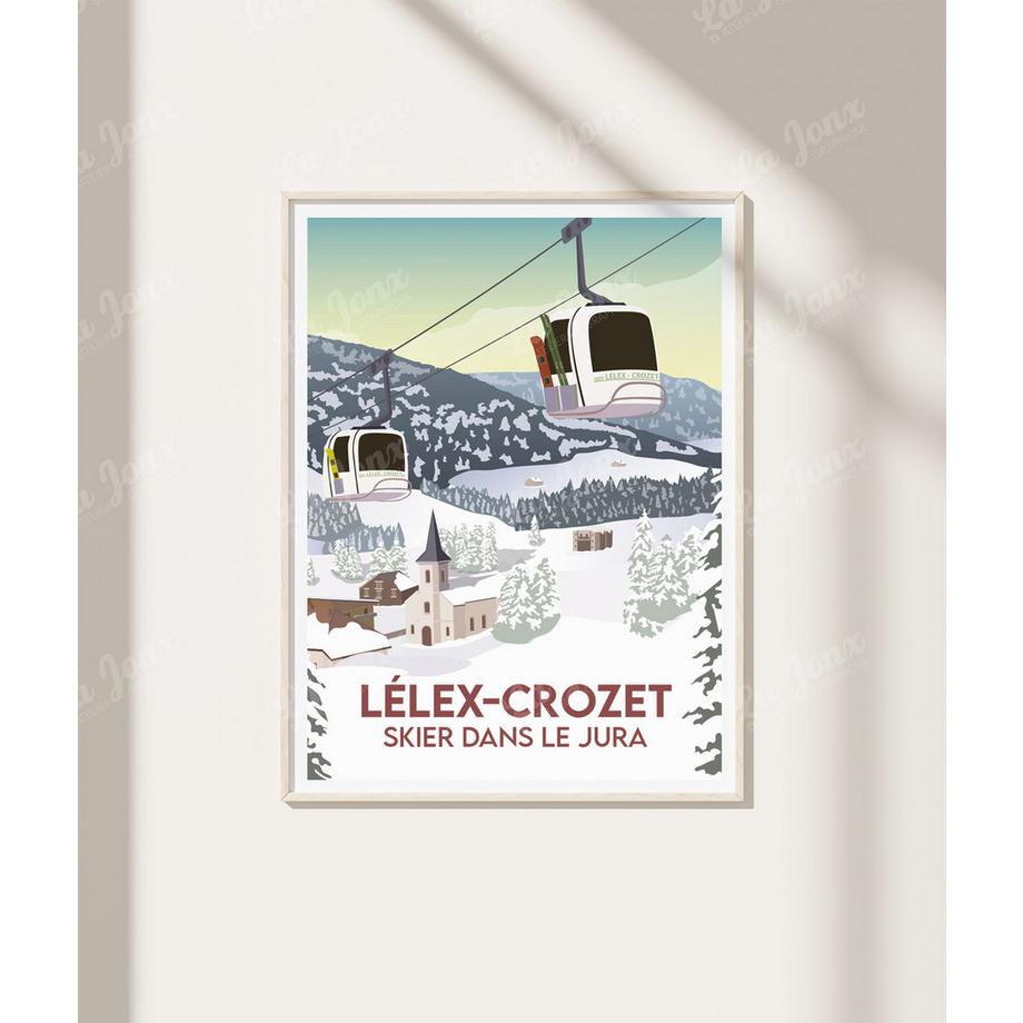 La-Jonx Affiche de Lélex - Skier dans le Jura  