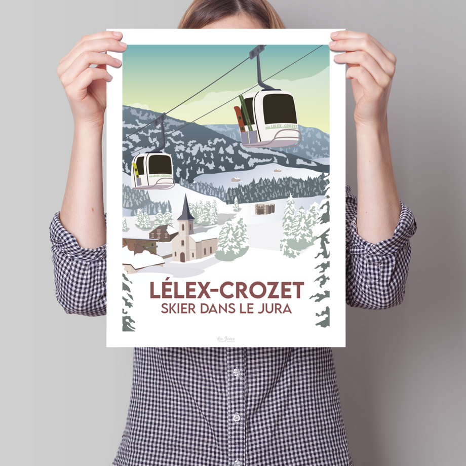 La-Jonx Affiche de Lélex - Skier dans le Jura  