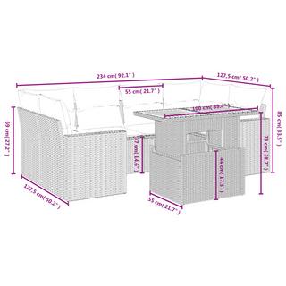 VidaXL Garten sofagarnitur poly-rattan  