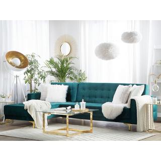 Beliani Ecksofa aus Samtstoff Modern ABERDEEN  