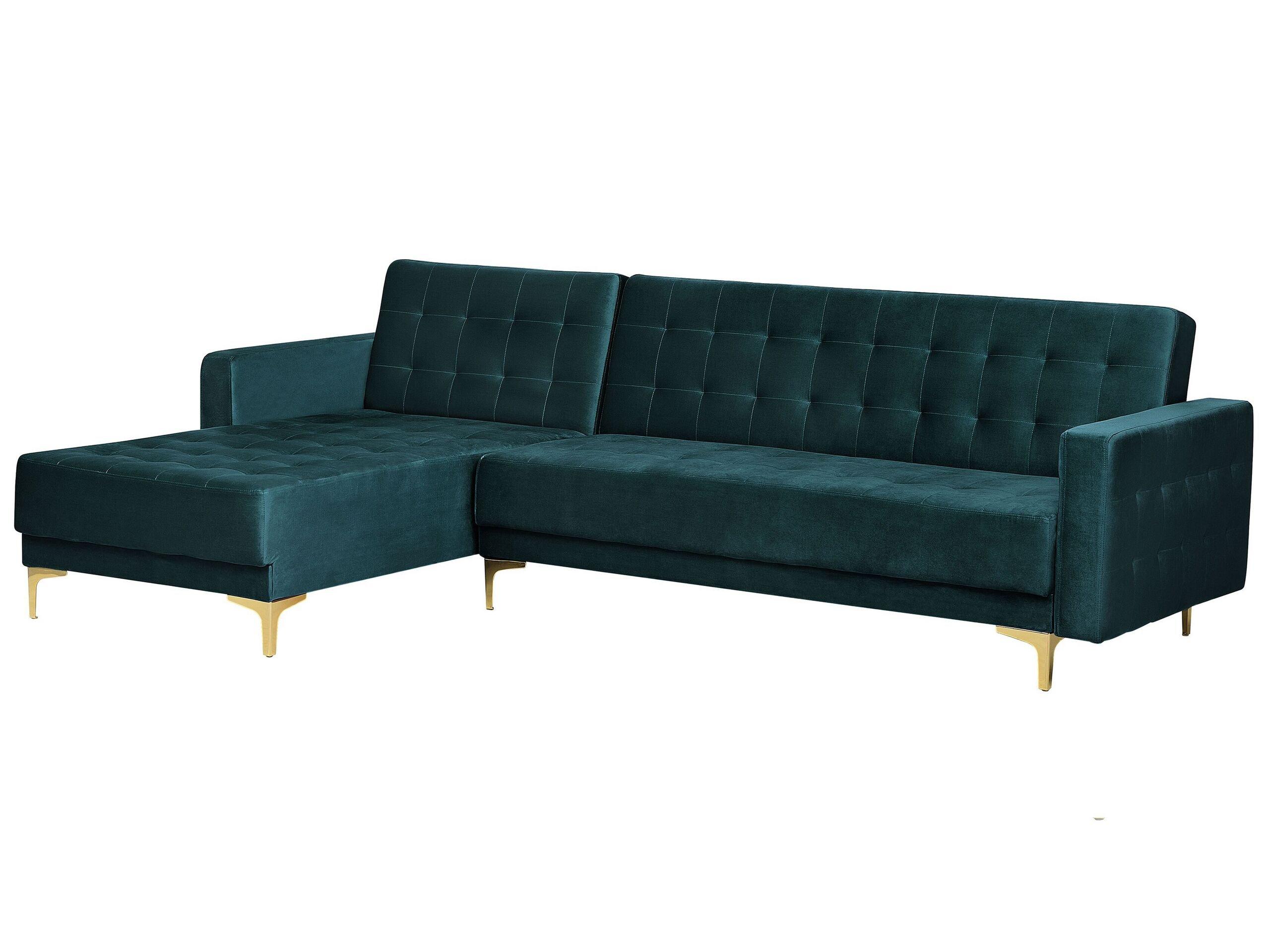 Beliani Ecksofa aus Samtstoff Modern ABERDEEN  