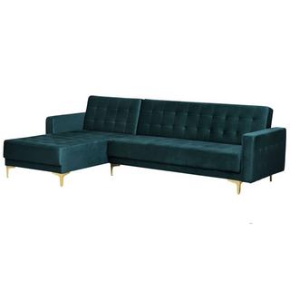 Beliani Ecksofa aus Samtstoff Modern ABERDEEN  