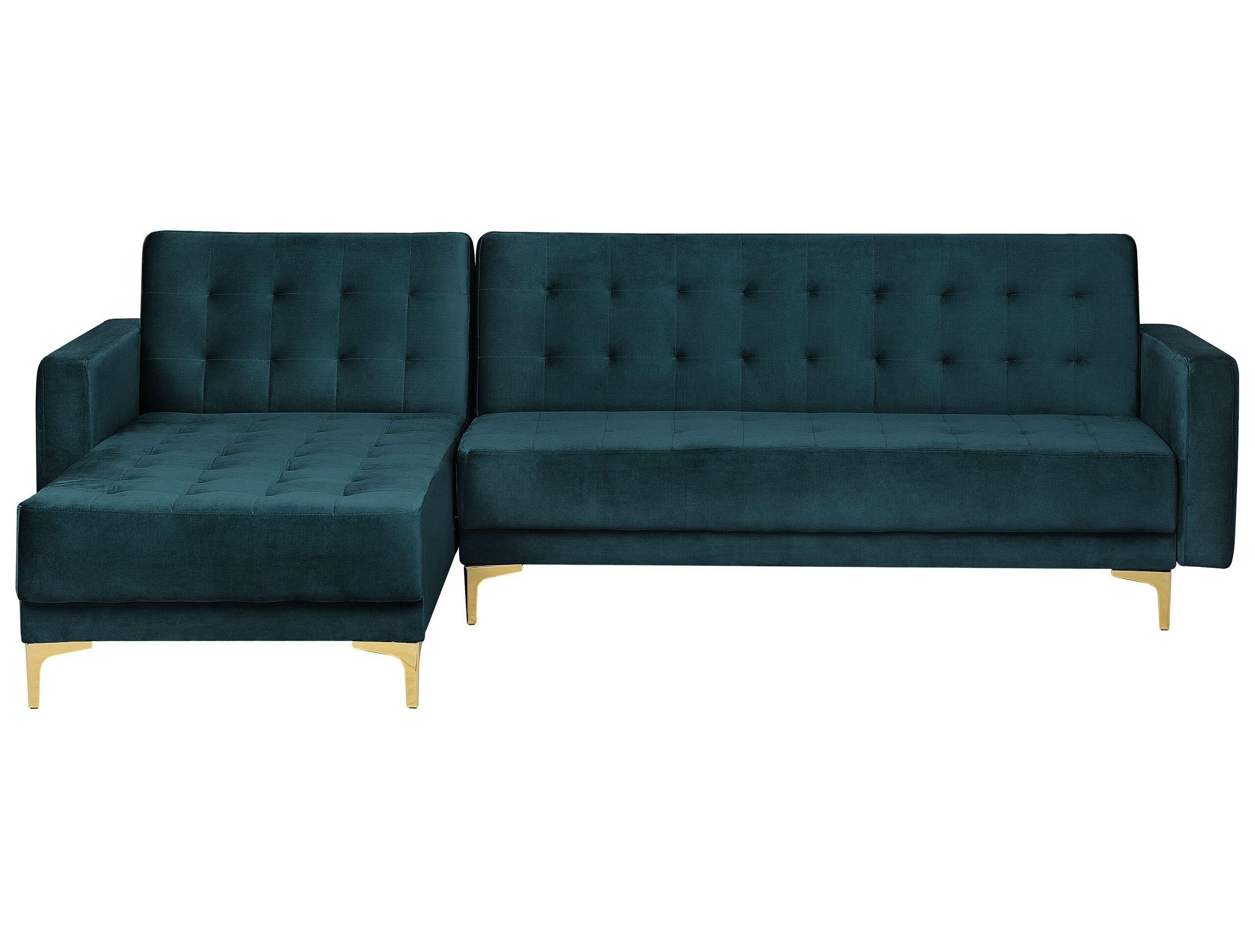 Beliani Ecksofa aus Samtstoff Modern ABERDEEN  