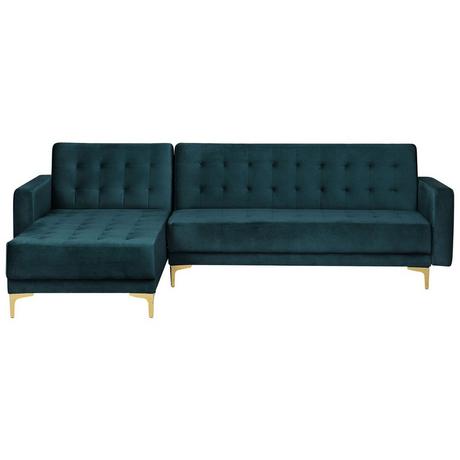 Beliani Ecksofa aus Samtstoff Modern ABERDEEN  