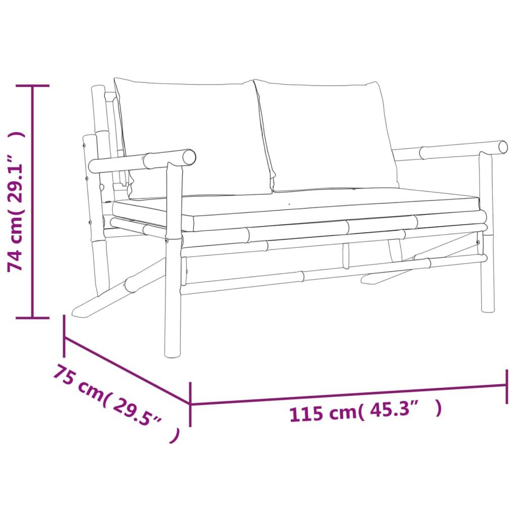 VidaXL Banc de jardin bambou  