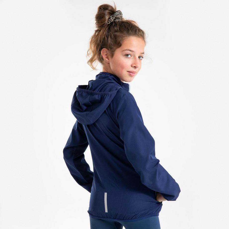 KIPRUN  Veste Running coupe vent Enfant - KIPRUN Wind Jacket JR Bleu marine 