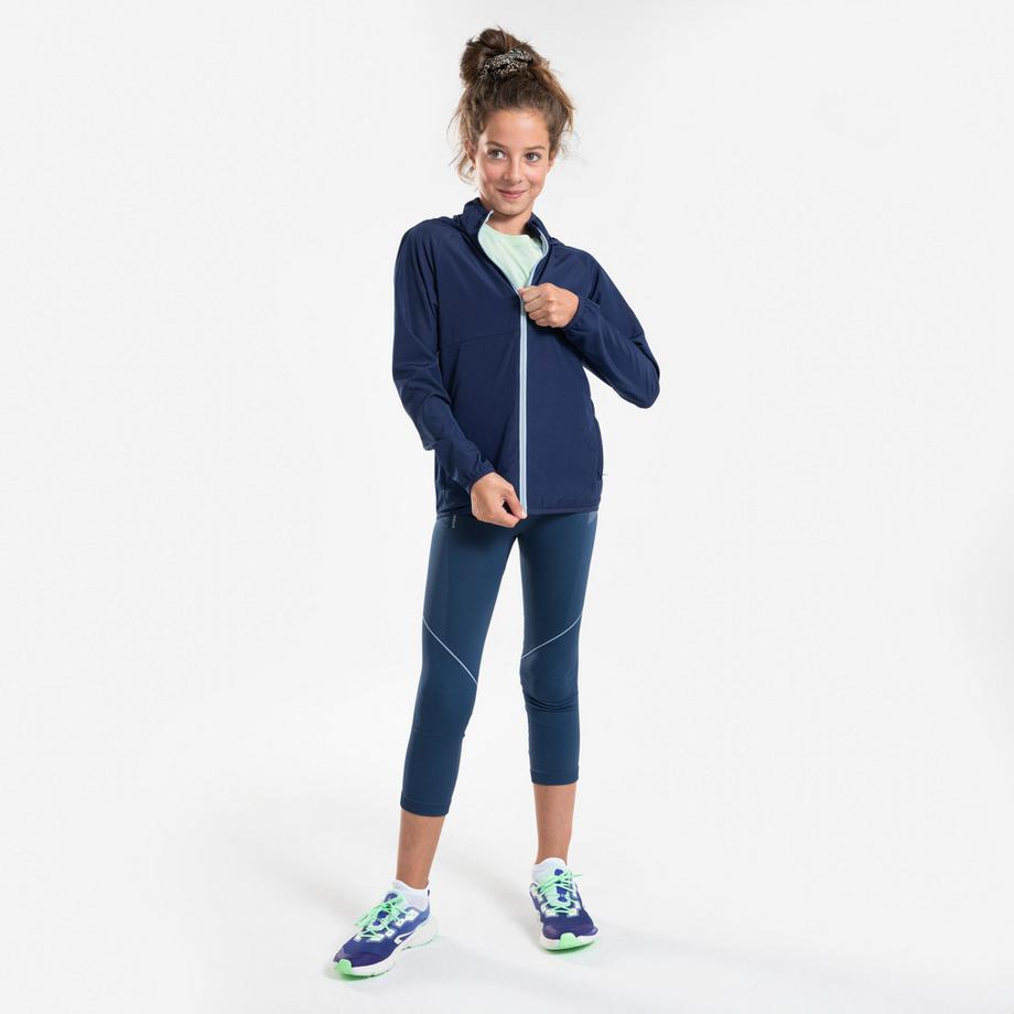 KIPRUN  Veste Running coupe vent Enfant - KIPRUN Wind Jacket JR Bleu marine 