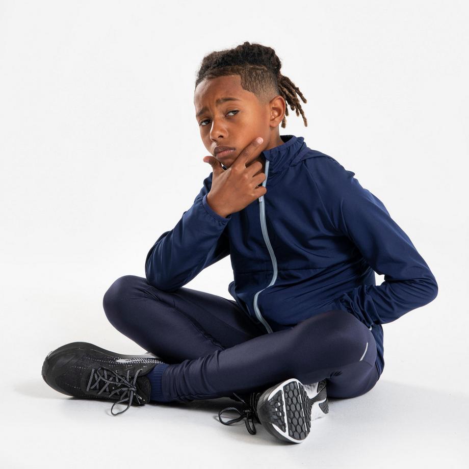 KIPRUN  Veste Running coupe vent Enfant - KIPRUN Wind Jacket JR Bleu marine 