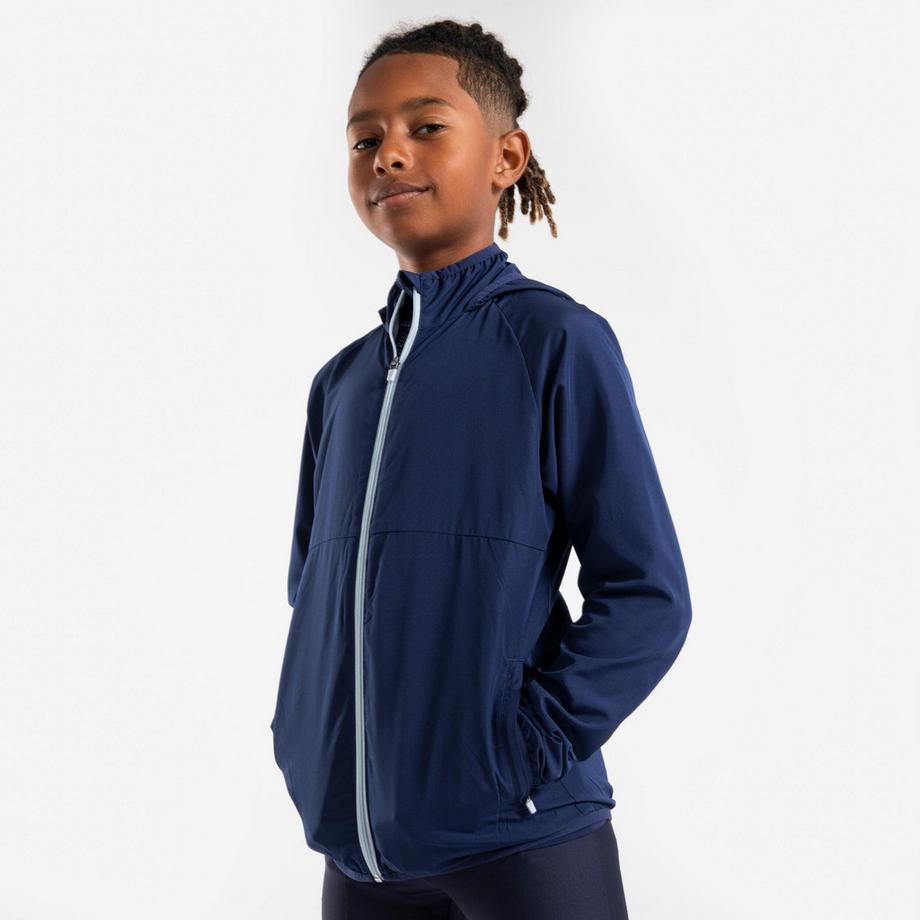 KIPRUN  Veste Running coupe vent Enfant - KIPRUN Wind Jacket JR Bleu marine 