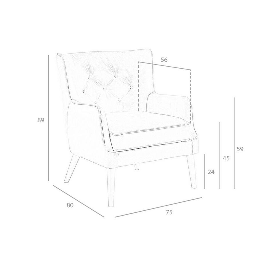 ANGEL CERDA Fauteuil Chester cuir gris foncé  