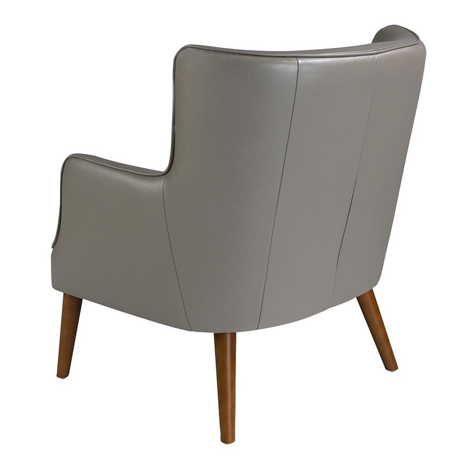 ANGEL CERDA Fauteuil Chester cuir gris foncé  