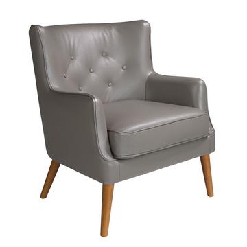 Fauteuil Chester cuir gris foncé