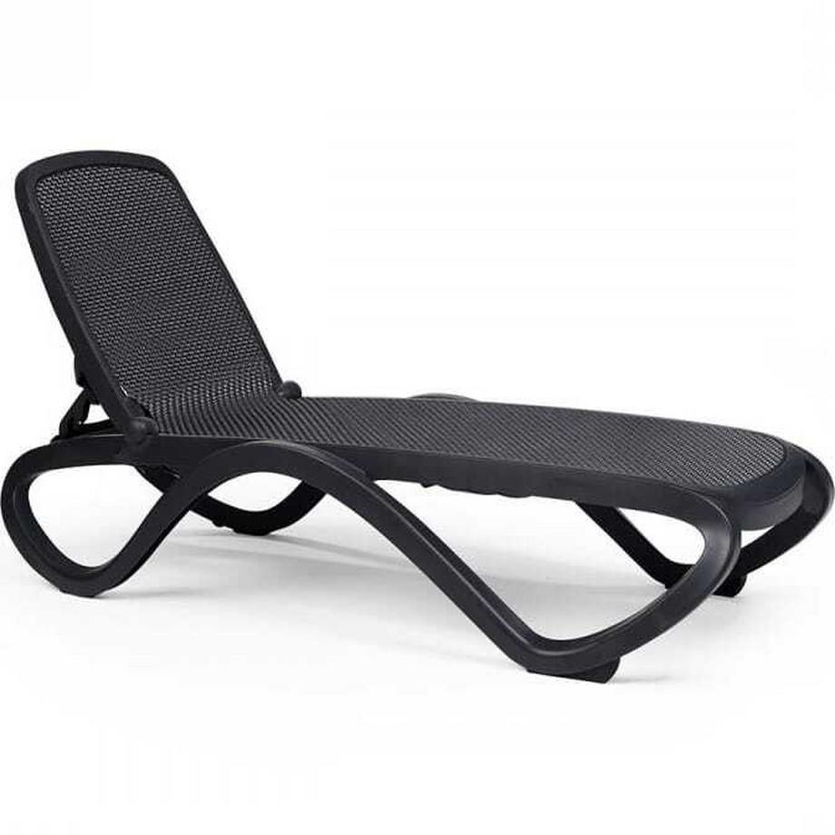 Chaise longue de jardin Omega noir