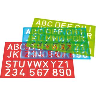 WESTCOTT WESTCOTT Zeichenschablone 50cm E-1060000 A-Z, 0-9 blau/rot/grün  