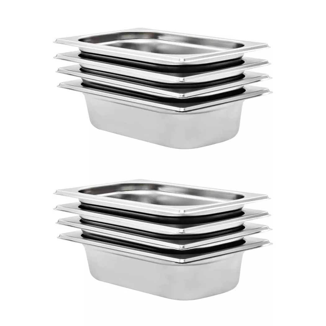 Récipients Gastronorm 8 pcs GN 1/4 65 mm Acier inoxydable vidaXL
