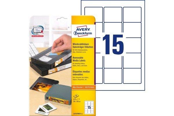 Avery-Zweckform AVERY ZWECKFORM Zip-Disketten 59x50mm, 375 Stück  