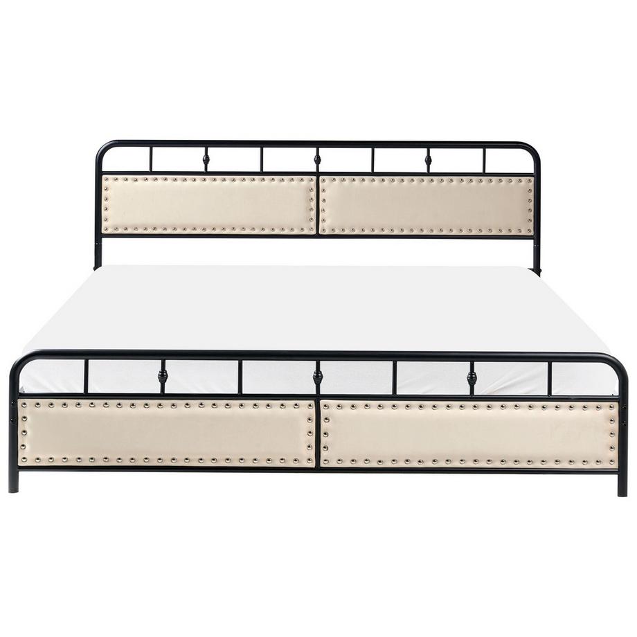 Beliani Lit avec sommier en Métal Traditionnel BREUILLET  