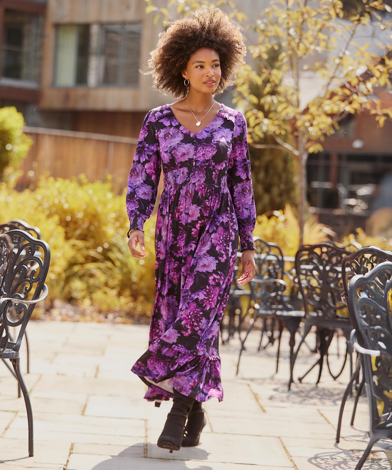 Joe Browns Abito Lungo in Jersey con Stampa Floreale  