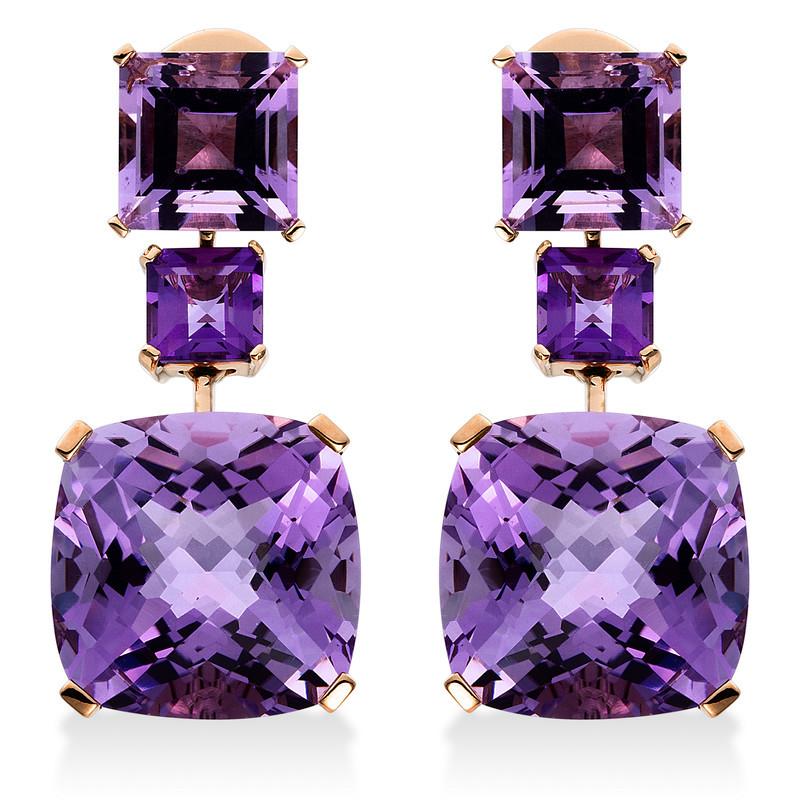 MUAU Schmuck  Ohrstecker 750/18K Rotgold Amethyst 18.4ct. 