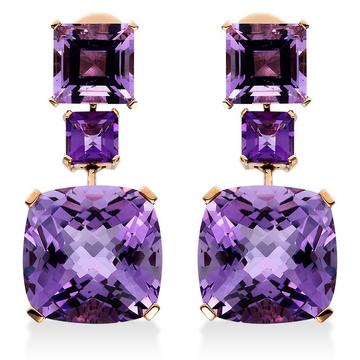 Ohrstecker 750/18K Rotgold Amethyst 18.4ct.