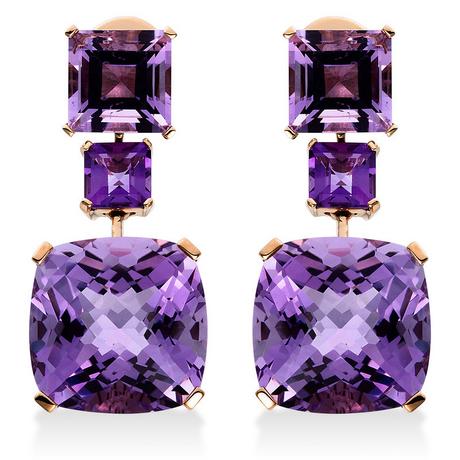 MUAU Schmuck  Ohrstecker 750/18K Rotgold Amethyst 18.4ct. 