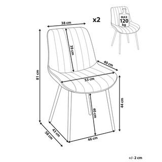 Beliani Set mit 2 Stühlen aus Samtstoff Retro DUBROVNIK  