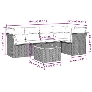 VidaXL set divano da giardino Polirattan  