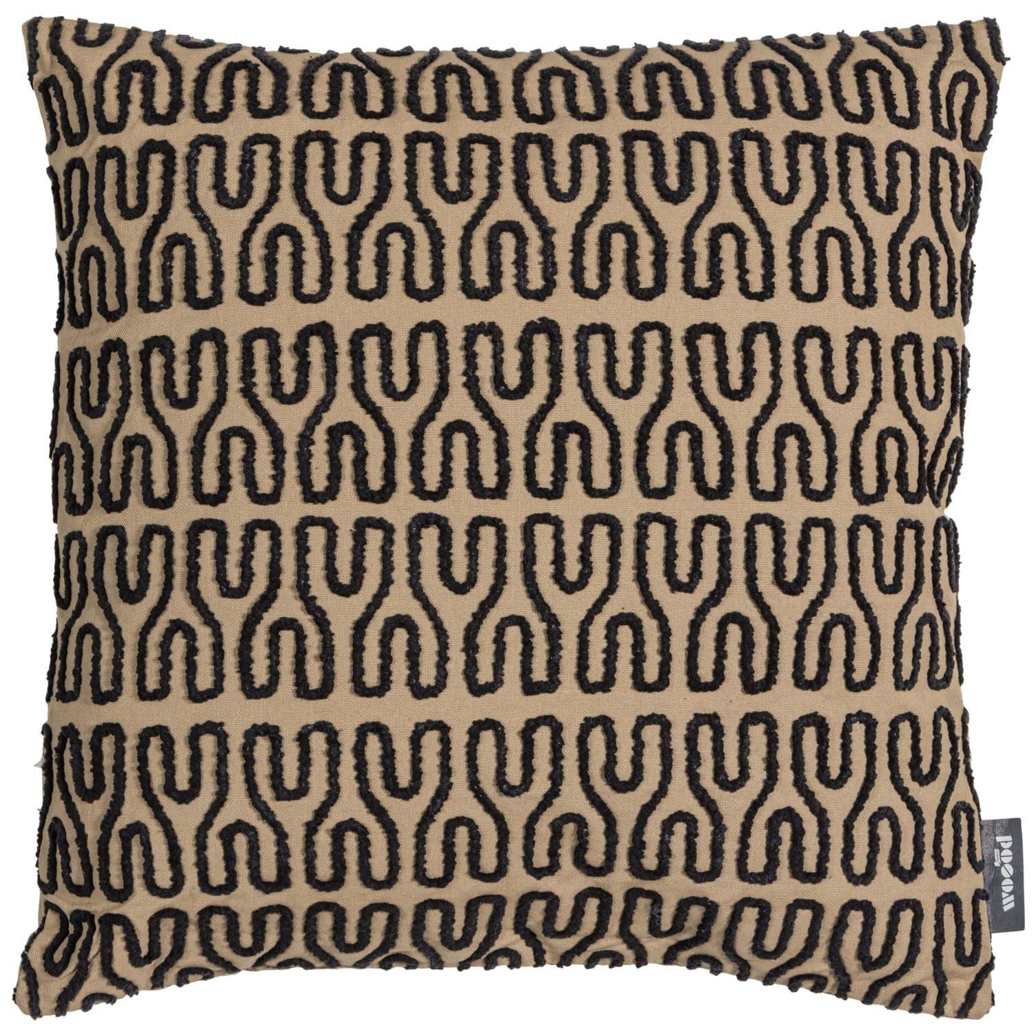 mutoni Coussin Alvar sable/noir 45x45  