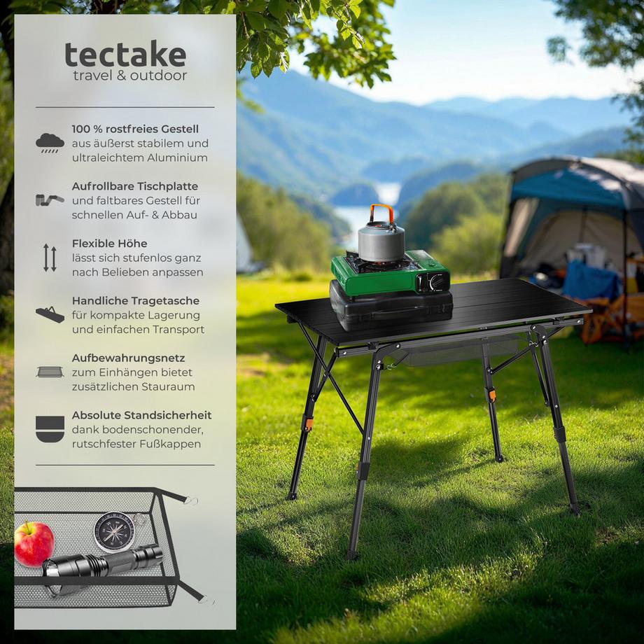 Tectake  Campingtisch Tina faltbar aus Aluminium 