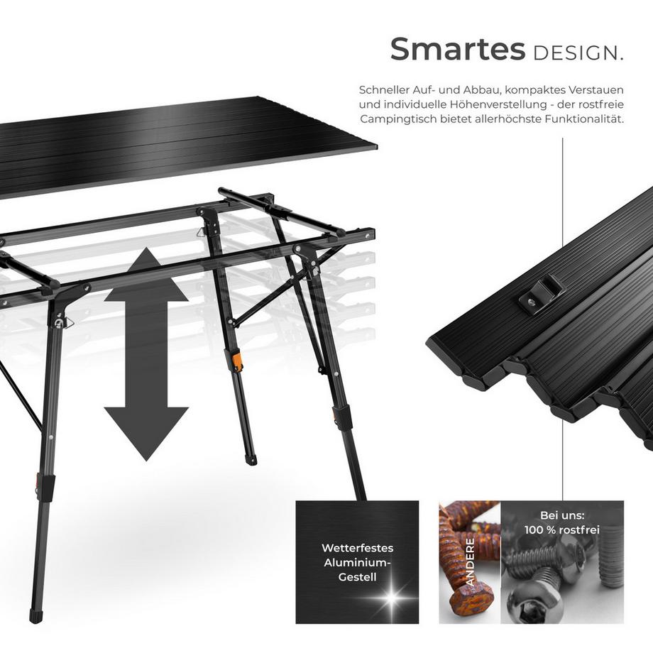 Tectake  Campingtisch Tina faltbar aus Aluminium 
