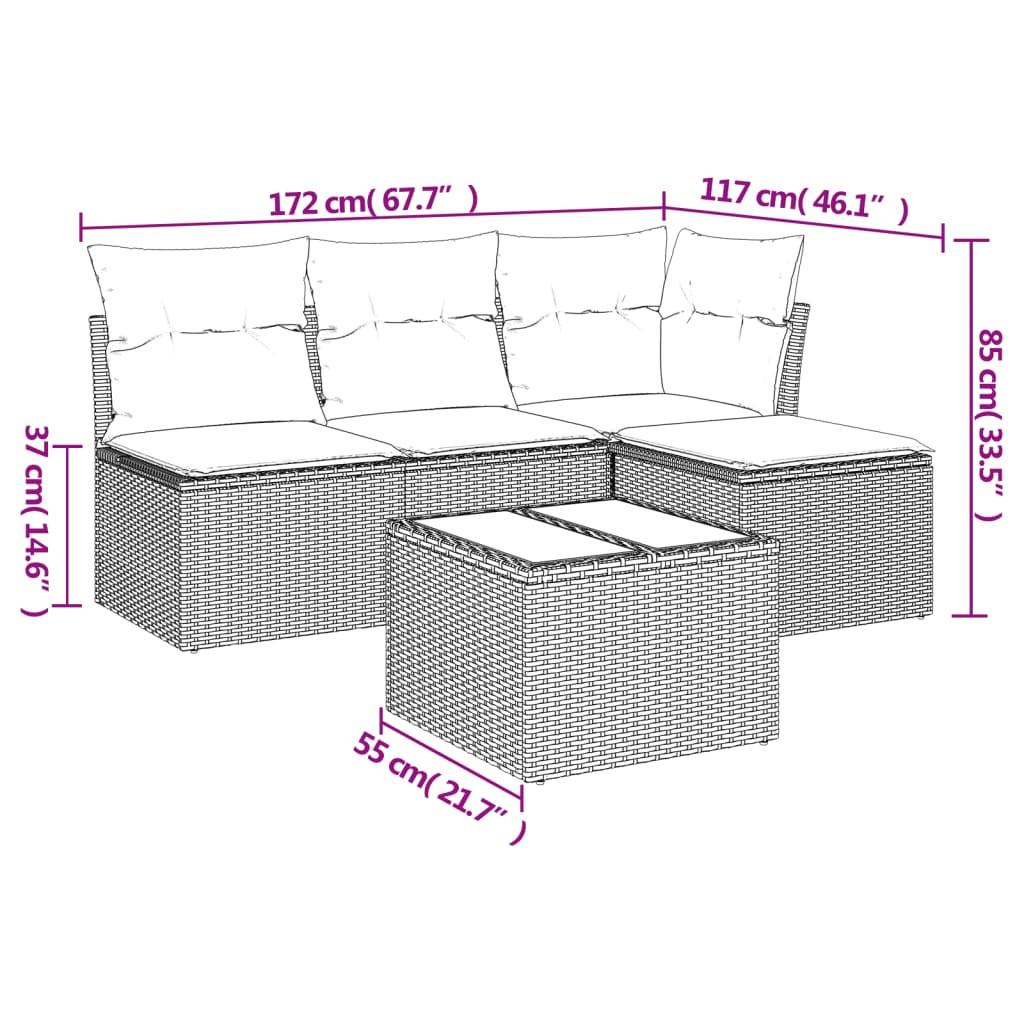 VidaXL Ensemble de canapés de jardin rotin synthétique  