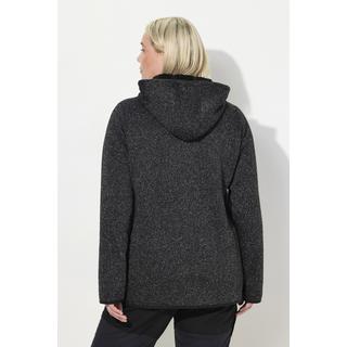 Ulla Popken  Strickfleece-Jacke, Teddyfleece, 2-Wege-Zipper, Reflektor 