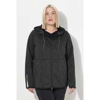 Ulla Popken  Strickfleece-Jacke, Teddyfleece, 2-Wege-Zipper, Reflektor 