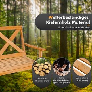 B2X Altalena Hollywood per 2 persone con catene regolabili, portata fino a 240 kg, 134 cm naturale  