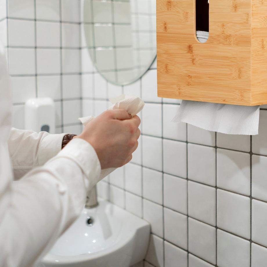 Northix Distributeur d'essuie-tout en bambou avec couvercle  