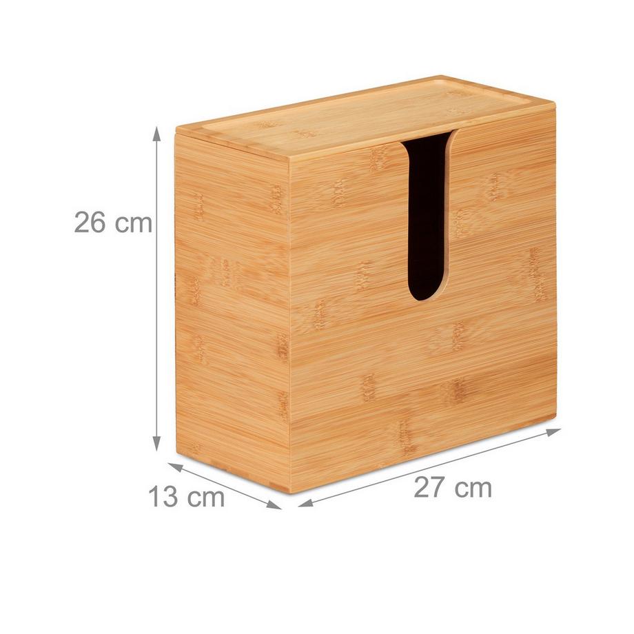 Northix Distributeur d'essuie-tout en bambou avec couvercle  
