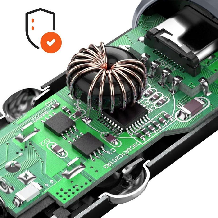 SATECHI  Caricatore auto 72W USB-C + USB grigio 