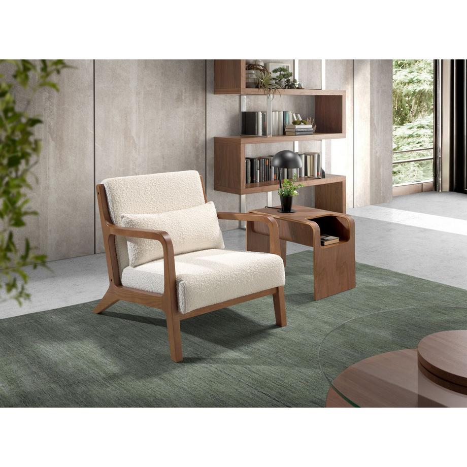 ANGEL CERDA Fauteuil en tissu blanc  