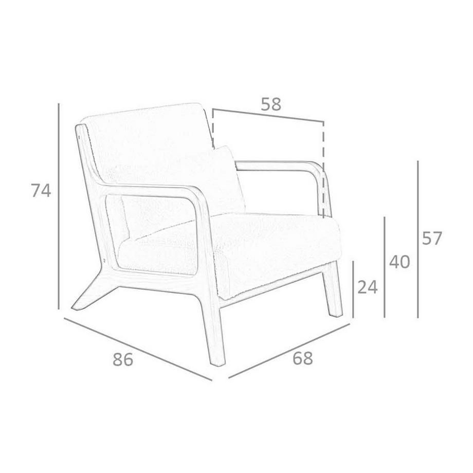 ANGEL CERDA Fauteuil en tissu blanc  