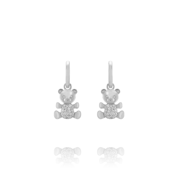 LÉGENDE Orecchini con Orsetto in Argento e ossidi di zirconio