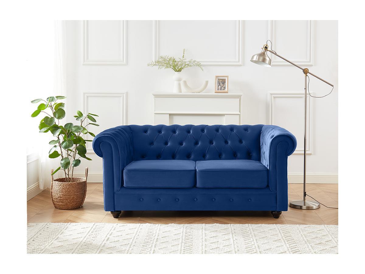 Vente-unique 2SitzerSofa CHESTERFIELD Samt  