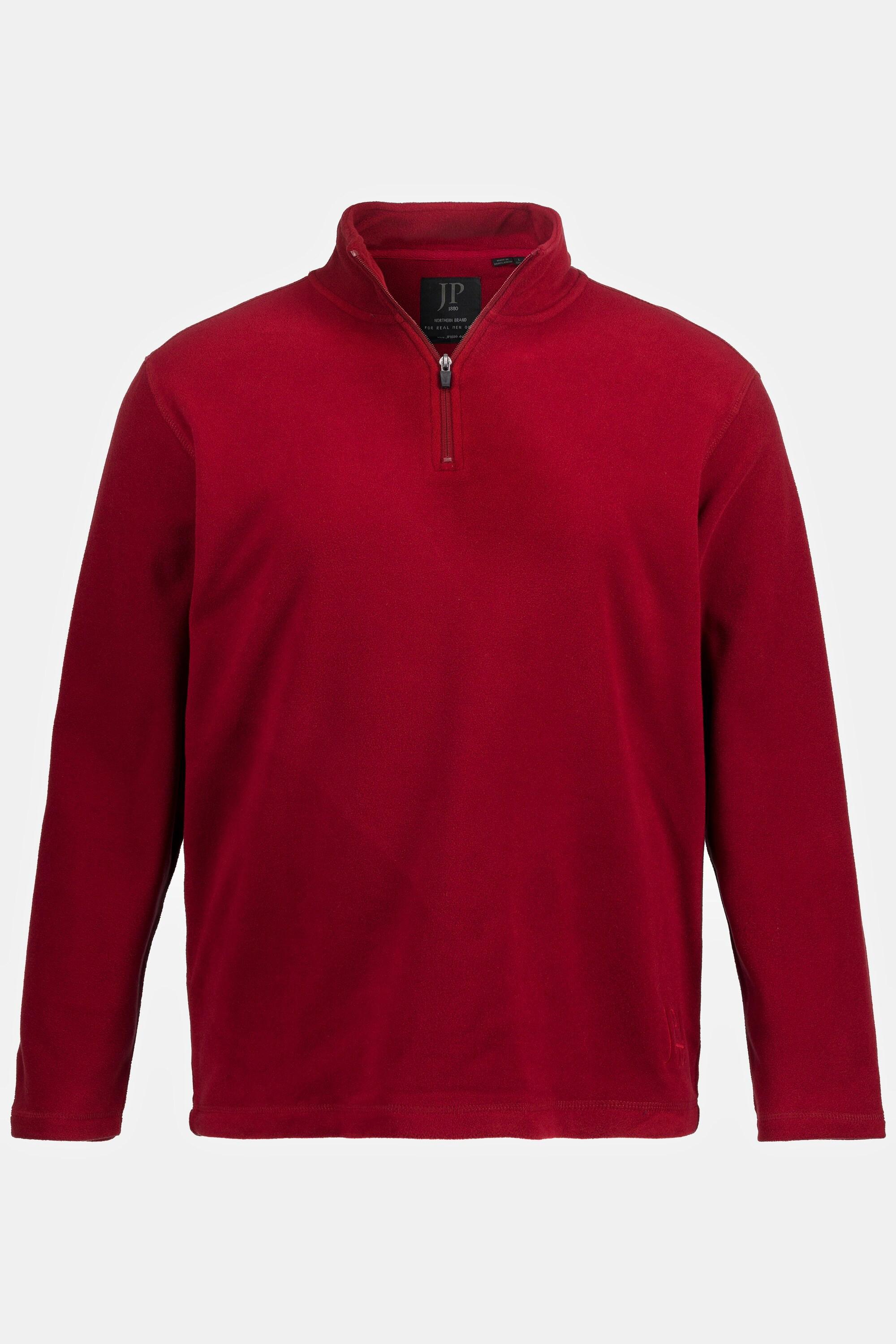 JP1880  Pullover polo di pile leggero con colletto alto e zip 