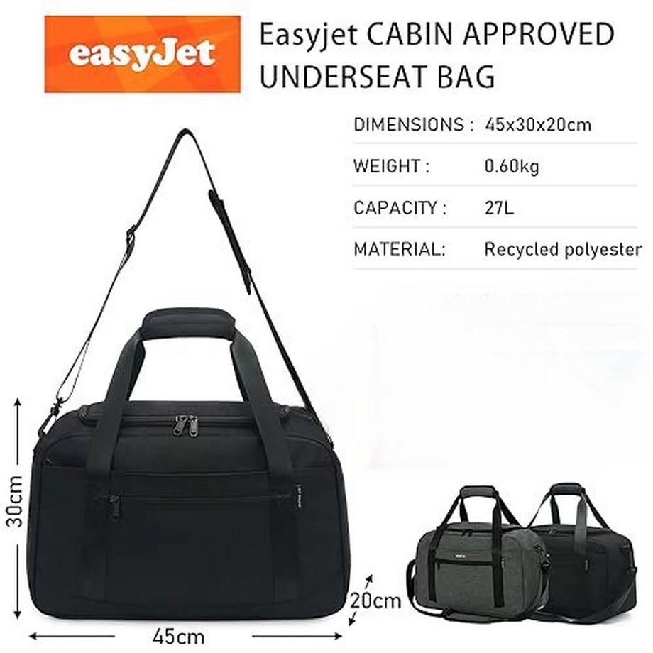 Only-bags.store Ryanair Handgepäck Reisetasche unter dem Sitz 45 x 36 x 20 cm  