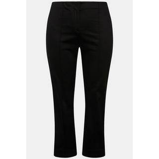 Ulla Popken  Pantalon avec passepoil et taille élastique. Coupe ajustée avec fente sur le bas de jambe. 