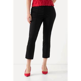 Ulla Popken  Pantalon avec passepoil et taille élastique. Coupe ajustée avec fente sur le bas de jambe. 