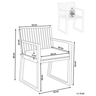 Beliani Chaise de jardin en Acacia Traditionnel SASSARI  