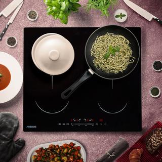 Arebos Table de cuisson à induction Vitrocéramique Plaques de cuisson Autonome 7200 W 4  
